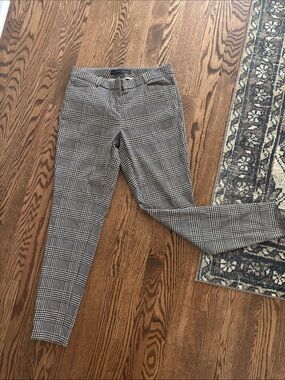 The Limited Black & White Plaid Straight Leg Pants